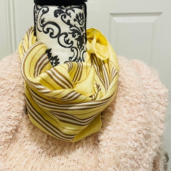 Burberry Beautiful Striped Scarf 22” x 22” Silk Blend - Picture 6 of 8